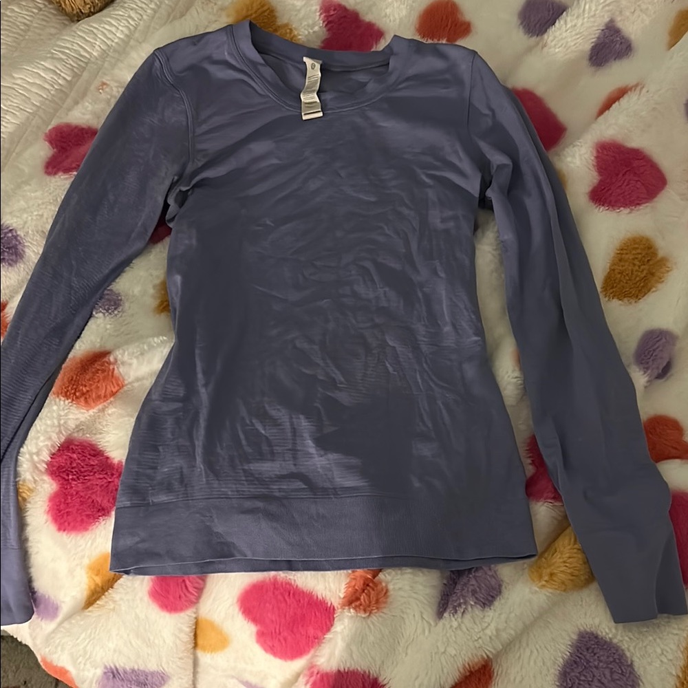 Lululemon Athletica Blue Fitted Long Sleeve T-Shirt